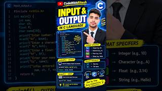 C Input & Output Made EASY! 🔥 | printf(), scanf(), %d, %f, %c & %s | C Programming Hindi
