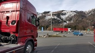 Harry Stam trucking to Weiz in Austria at "Bie Transport Company"