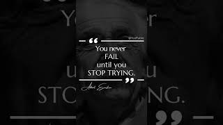 "You never fail until you stop trying". #alberteinsteinquotes