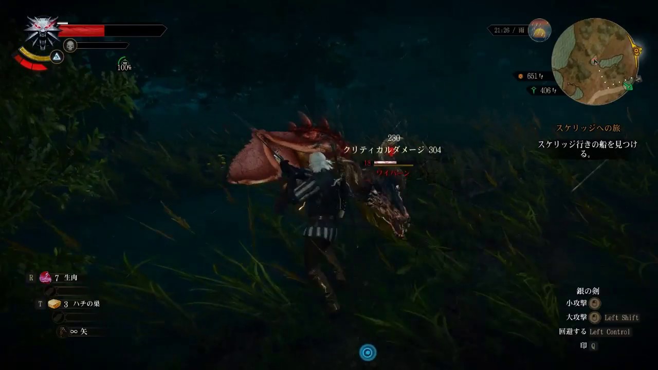 Witcher Iii レベル差を跳ね除ける連続攻撃 Youtube