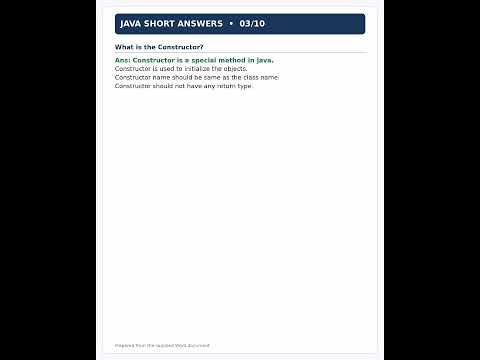 Java Short Answer Questions for exams #java #interview #knowledge #javaprogramming 