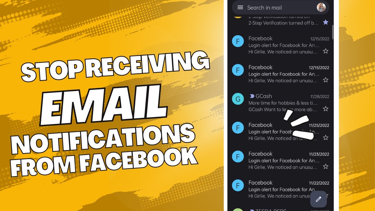 How to stop receiving email notifications from Facebook - YouTube