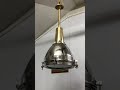 Vintage Steel & Brass Ship Pendant Spot Light | Antique Nautical Ceiling Fixture