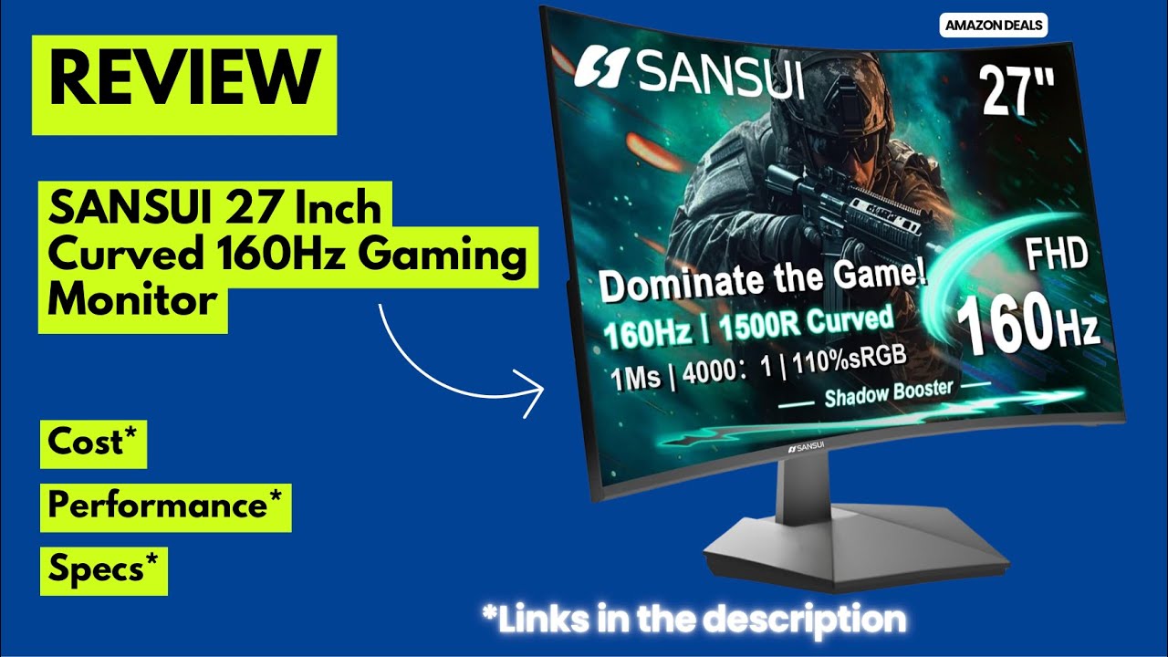 SANSUI 27" Curved Gaming Monitor Review  160Hz, 1ms, FHD, FreeSync | Best Budget Gaming Monitor 2025