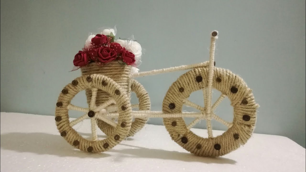 DIY Tricycle handmade Decoration piece | twine decoration ideas ...