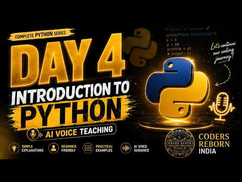 Python Programming From Zero to Pro! 🚀 Day 4- Absolute Beginners Guide  with AI Voice