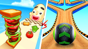 Sandwich Runner VS Going Balls 🥪⚽🔥🏃‍♂️ Max Levels Gameplay Walkthrough (Android/iOS) SDF86