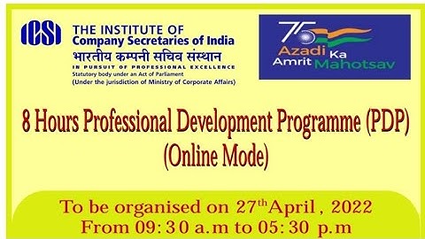 ICSI New Announcement For All CS students ] Registration Of 8 Hour PDP Program By ICSI News