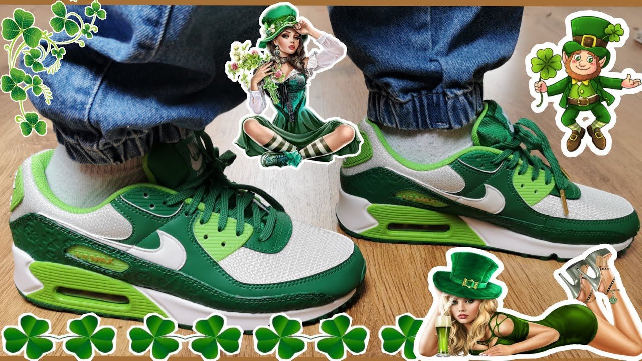 Nike Air Max 90 Patrick's Day (2021)🍀/ Unbox​ &​ ON​ FEET​/ EP.129 - YouTube