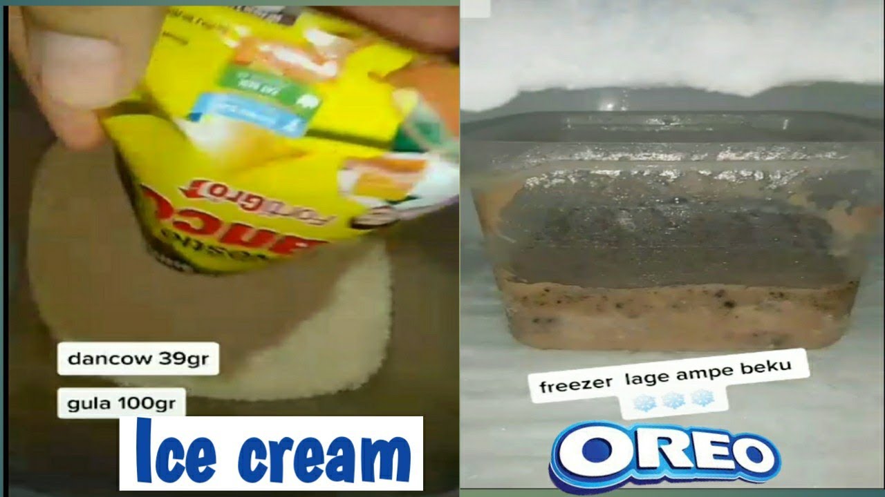 Cara membuat Ice cream oreo - Low budgeti - YouTube