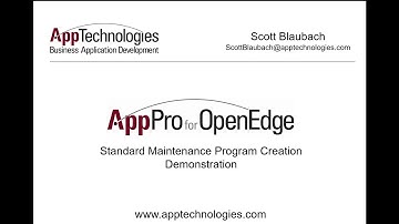 AppPro for OpenEdge Standard Maintenance Program Creation Demo