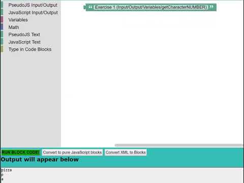 Blockly/Text2Code Introduction 6: Exercise 1