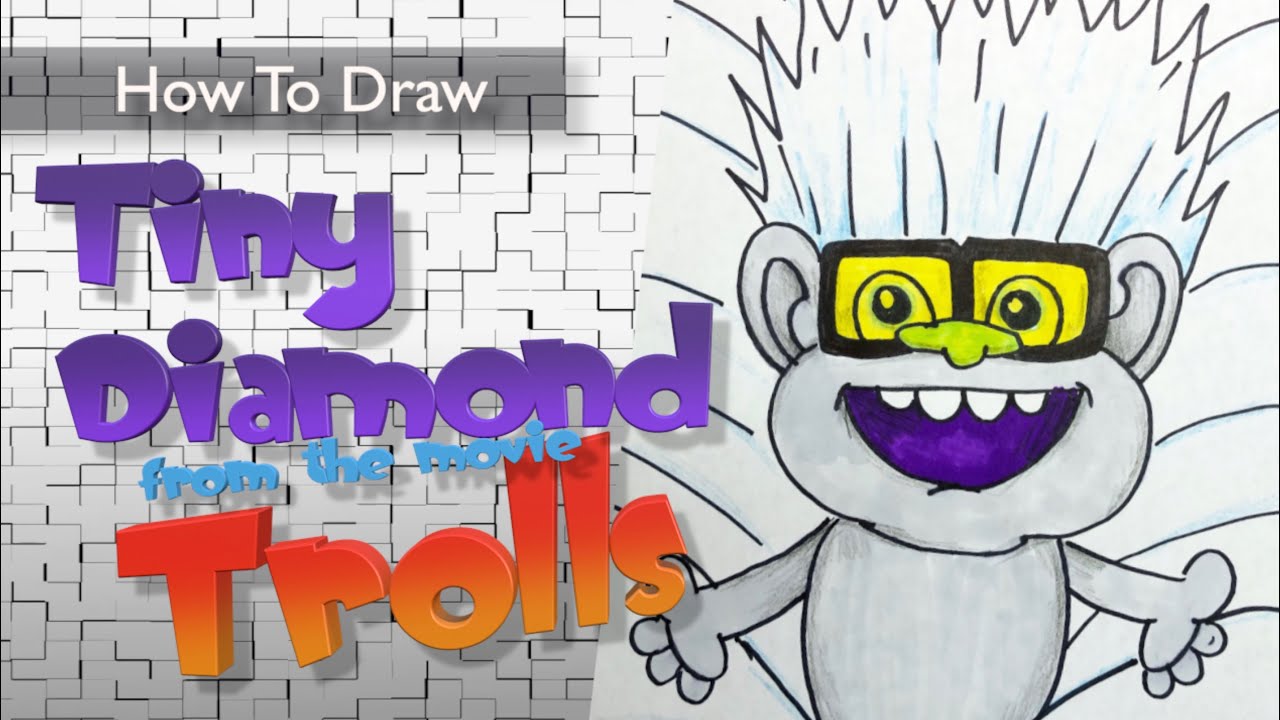 How to Draw Tiny Diamond 🎸from the movie Trolls 🎸 Easy  🎸Step by Step  🎸 Frazier Tales 🎸