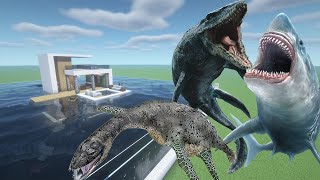 How To Make a Plesiosaurus, Mosasaurus, and Megalodon Farm in Minecraft PE