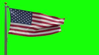 4K Free USA Flag - United States of America flag Green Screen Free Stock Footage animation