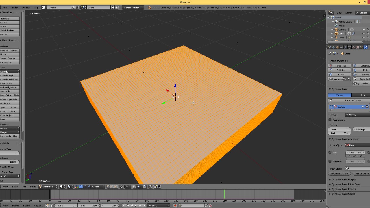 Blender - Tutorial rápido - Dynamic paint com partículas