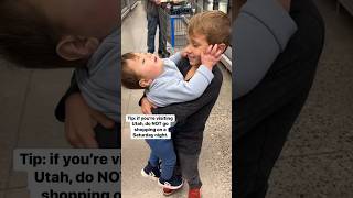 Kimball wanted to help by carrying Peter. My kids forget that Peter is almost 3 years old.