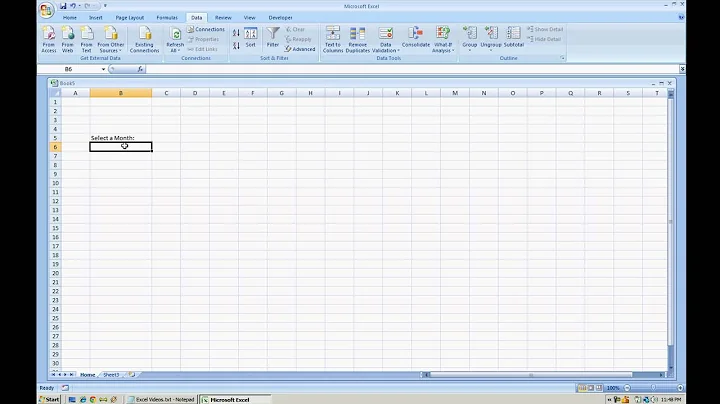 Creating a Drop Down Menu (Data Validation Selection List) Excel 2007