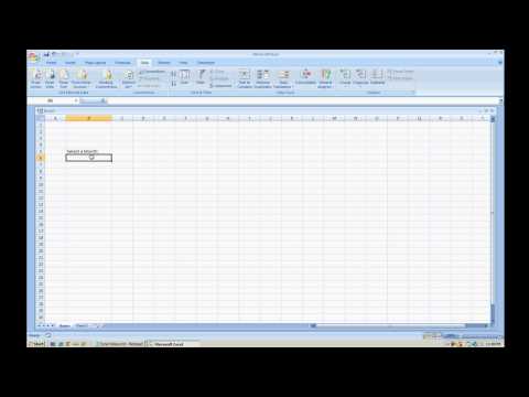 Creating a Drop Down Menu (Data Validation Selection List) Excel 2007