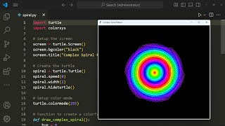 Create Complex Spiral Pattern with Python Turtle | @geekbyte01