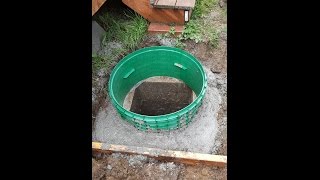 Install round septic riser to square septic riser