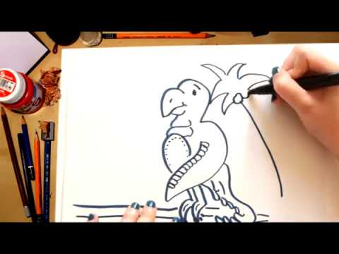 COMO DESENHAR UM PAPAGAIO DESENHOS PARA CRIANÇAS