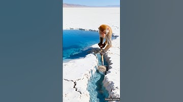 The monkey saved the pineapple plant from drying out by watering it 😭 #ai #save #water #plants
