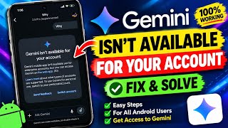 Gemini Isn't Available for Your Account | How to Fix Gemini Account Problem 2026
