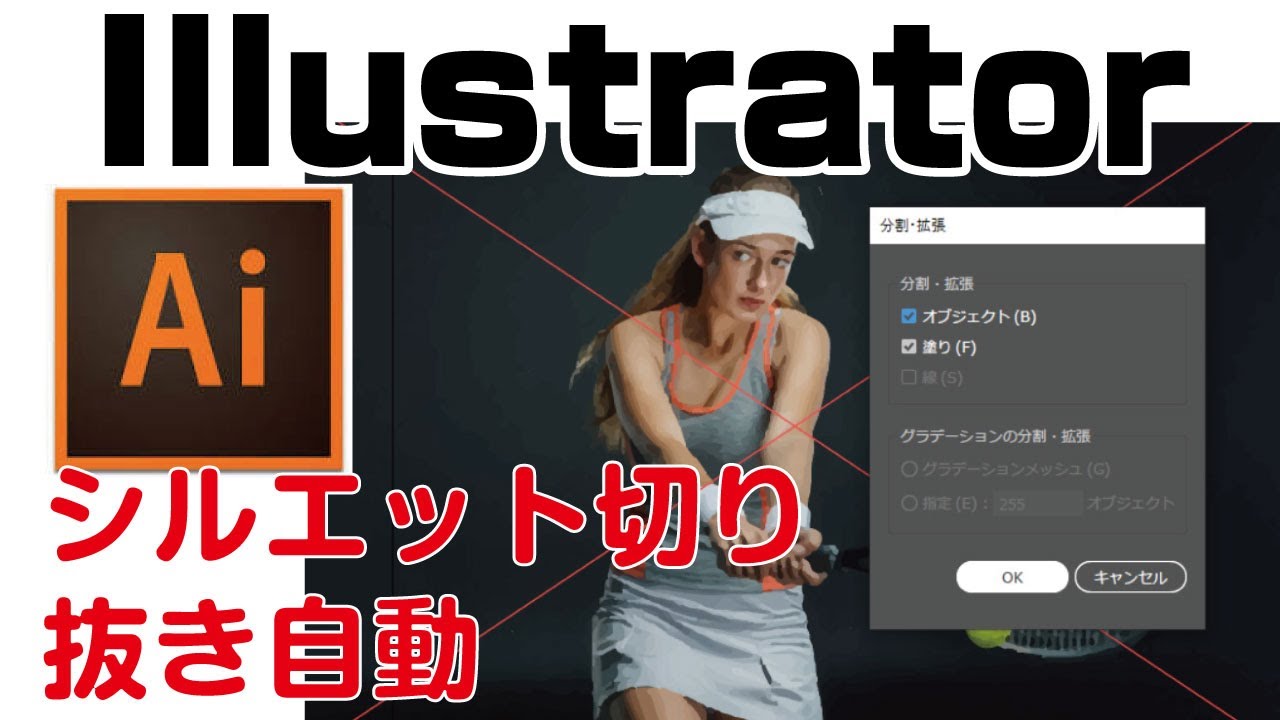 イラレシルエット切り抜きの裏技 自動でパス作成 Youtube