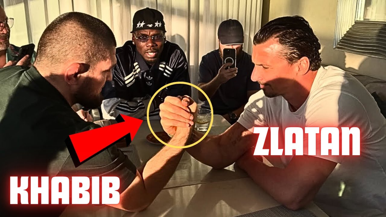 Хабиб Нурмагомедов борется на руках с Златаном Ибрагимовичем в Дубае (ПОЛНОЕ ВИДЕО)