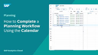 How to Complete a Planning Workflow Using the Calendar: SAP Analytics Cloud