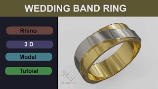 wedding band ring two color /rhino 3d/tutorial/download