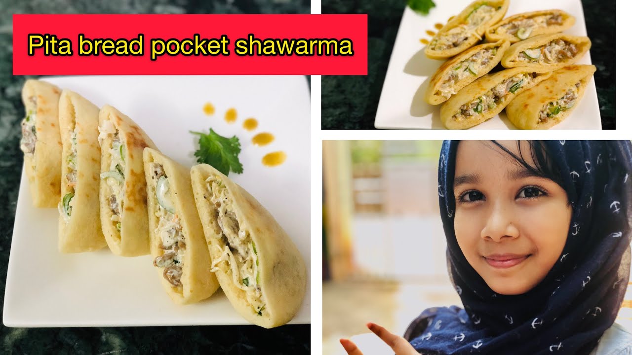 Pita bread pocket shawarma 🌮creamy chicken pocket snacksbake sisters