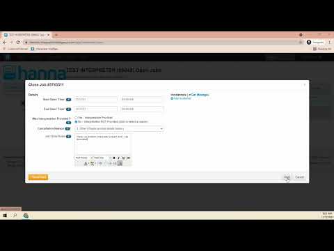 How To Close a Job  Interpreter Portal (Laptop/PC)