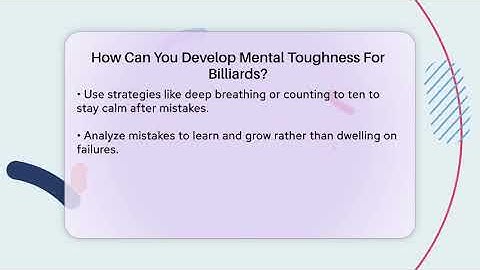 How Can You Develop Mental Toughness For Billiards? - Billiards Hustlers
