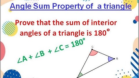 Angle sum property of a triangle