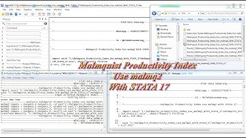 Malmquist Productivity Index Use malmq2 With STATA 17
