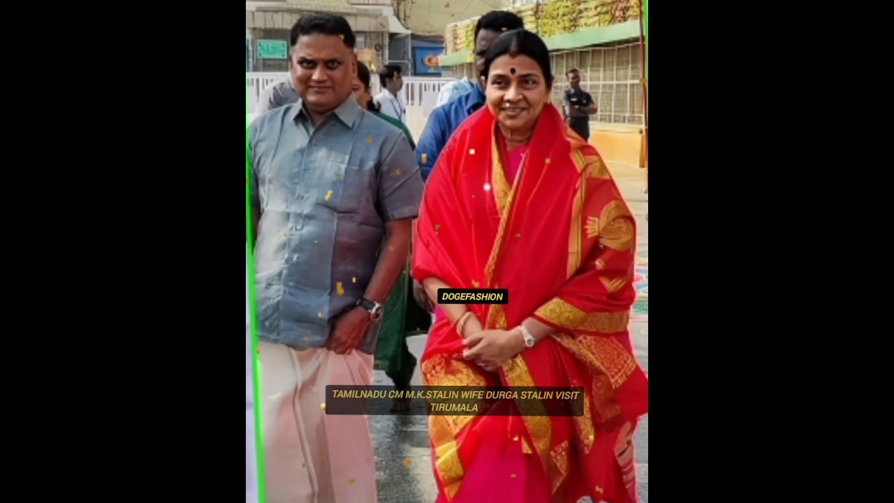Tamilnadu cm m.k.stalin wife Durga Stalin visit tirupati ezhumazhaiyan temple 