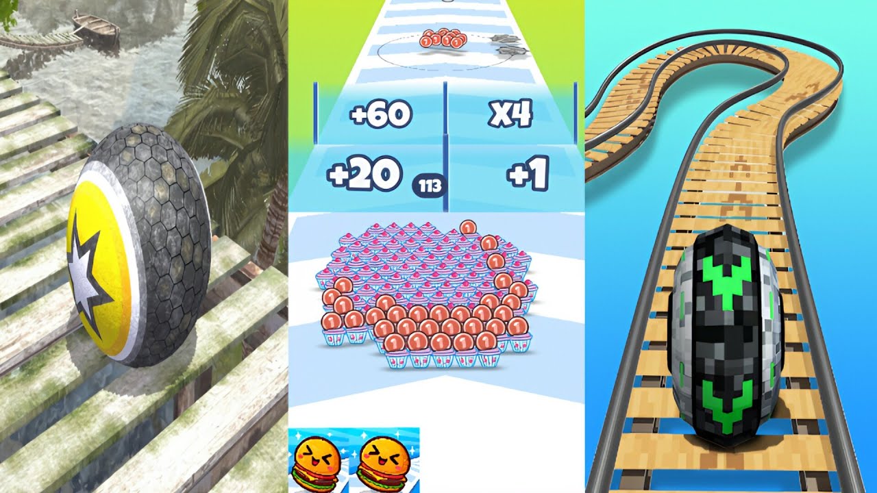 Rollance ball 🆚 Food Run 🆚 Super Rolling Ball Balance Walkthroug game 