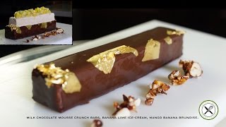 This plated dessert is one of the best selling item in restaurant. a
delicate milk chocolate mousse, and praline crunch, served with banana
lime ice cream an...