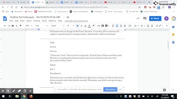 Noodle Tools - Exporting the Outline to Google Docs
