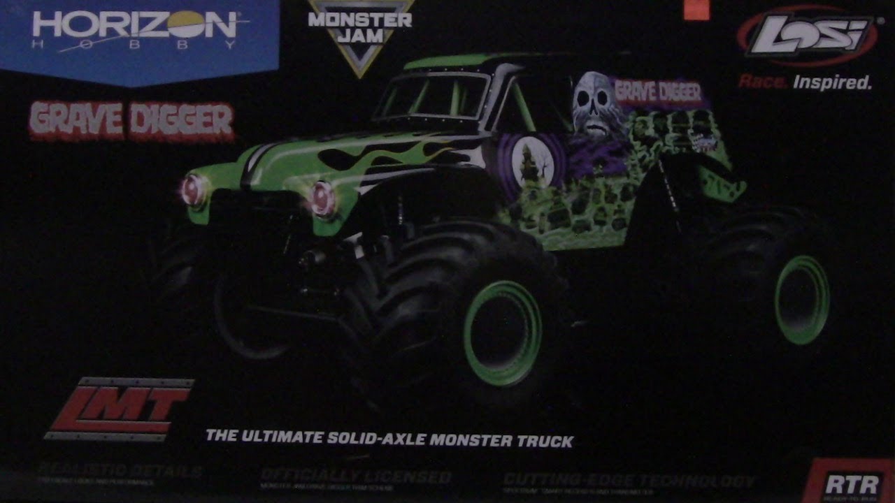 GRAVE DIGGER モンスタージャム　ラジコン　ボディ　HORIZON Horizon Hobby Losi LMT GRAVE DIGGER Unboxing - YouTube