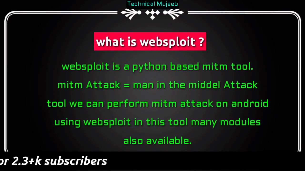 Websploit Exploitation شرح عمل هجمات ddos attack على الرواتر عن طريق اداة wep sploit - YouTube