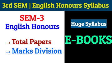 CU 3rd Semester English Honours Syllabus 2024-25 |DSC-3,DSC-4,SEC-3 English Honours Syllabus 2024-25