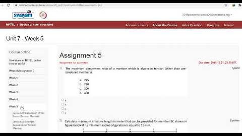 [NPTEL] Design of steel structures Assignment 5 / MAHENDRA /#NPTEL #Assignment5