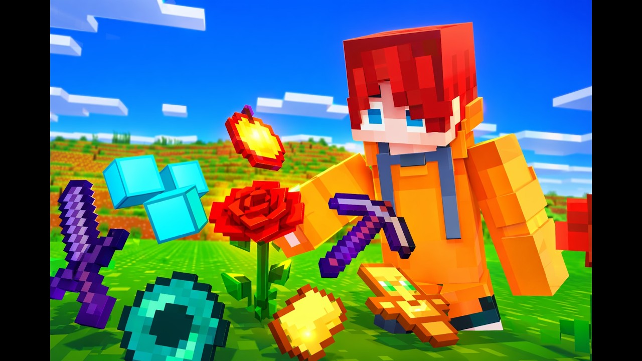 Minecraft PERO las FLORES Dropean COSAS OP