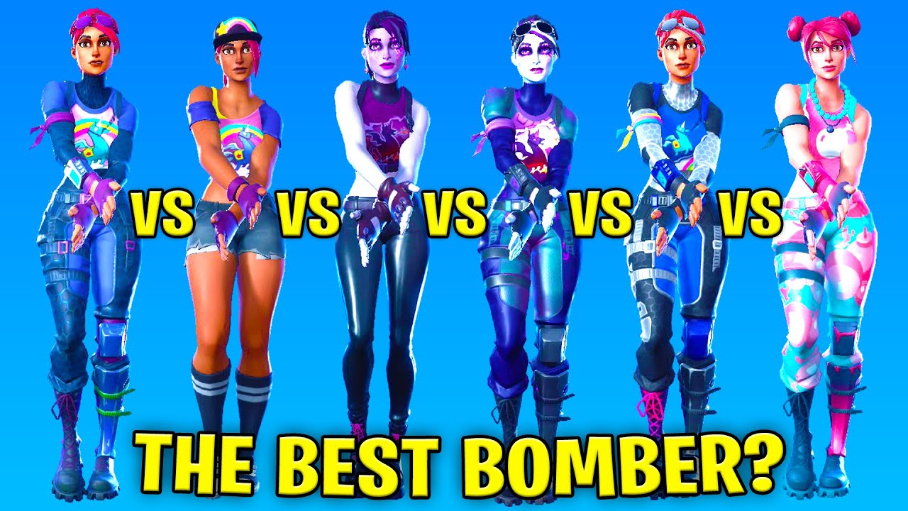 Fortnite Dance Battle Of All Bomber Skins! (Nightsurf Bomber, Beach