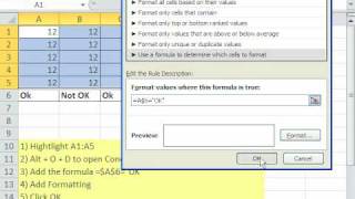 Excel Magic Trick 560: Conditional Formatting Select OK, Column Numbers Get Font White