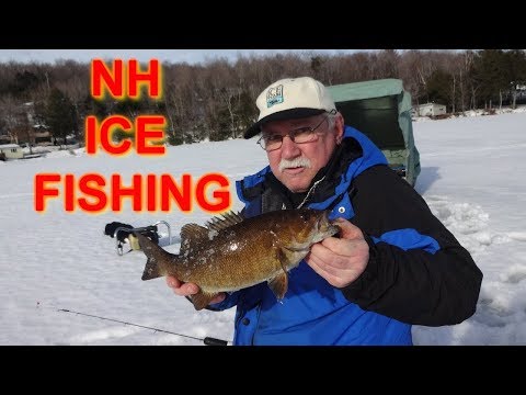 ICE FISHING NEW HAMPSHIRE BASS PERCH PICKEREL MARCH 2015