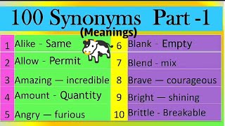 100 Synonyms words | Meaning words in English for High school students by Smile please world